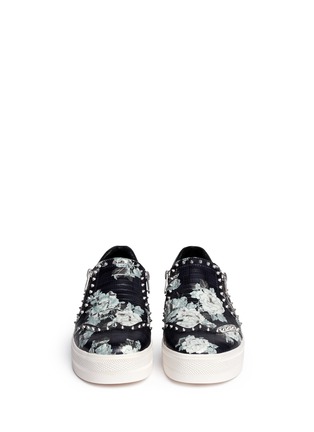 Figure View - Click To Enlarge - ASH - 'Jasmin' stud croc effect floral leather slip-ons