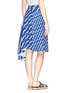 Back View - Click To Enlarge - HELEN LEE - Wave print pleat front asymmetric skirt