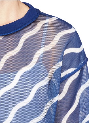 Detail View - Click To Enlarge - HELEN LEE - Wave print sheer mesh sweatshirt