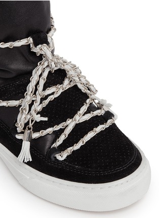 Detail View - Click To Enlarge - INUIKII - 'Nilka' chain leather sneaker boots