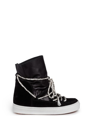Main View - Click To Enlarge - INUIKII - 'Nilka' chain leather sneaker boots