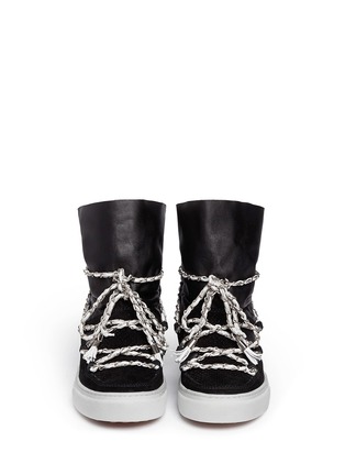 Figure View - Click To Enlarge - INUIKII - 'Nilka' chain leather sneaker boots