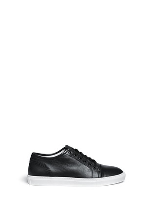 Main View - Click To Enlarge - ARMANI COLLEZIONI - Leather low top sneakers