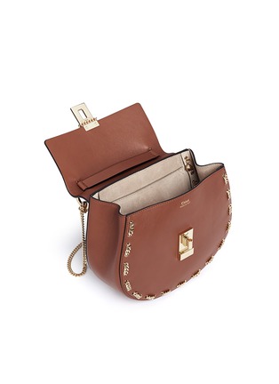 Detail View - Click To Enlarge - CHLOÉ - 'Drew' small chain border leather shoulder bag