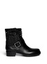 Main View - Click To Enlarge - VALENTINO GARAVANI - 'Rockstud Noir' leather biker ankle boots