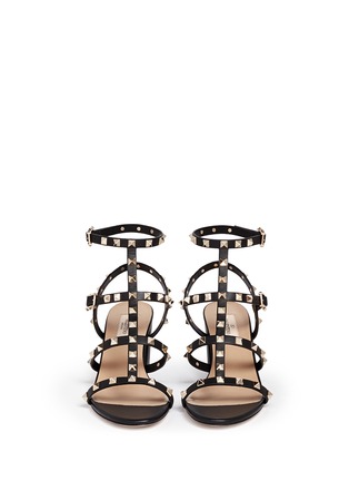 Figure View - Click To Enlarge - VALENTINO GARAVANI - 'Rockstud' block heel leather caged sandals