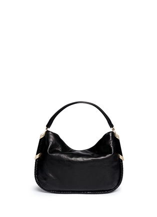 Back View - Click To Enlarge - JIMMY CHOO - 'Zoe S' small snakeskin trim leather hobo bag