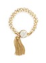 Main View - Click To Enlarge - MIRIAM HASKELL - Crystal tassel Baroque pearl cluster bracelet
