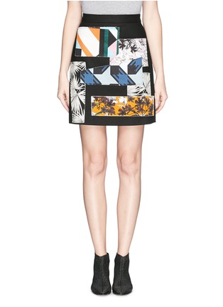 Main View - Click To Enlarge - MSGM - Patchwork front piqué skirt