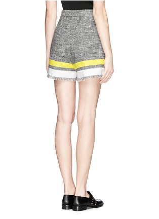 Back View - Click To Enlarge - MSGM - Piqué stripe tweed shorts