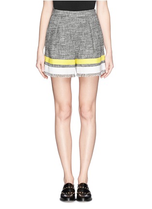 Main View - Click To Enlarge - MSGM - Piqué stripe tweed shorts