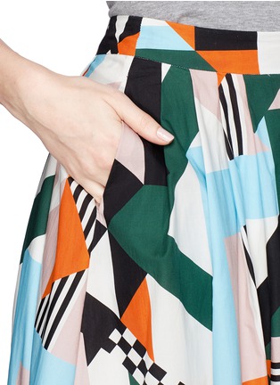 Detail View - Click To Enlarge - MSGM - Geometric colourblock pleat maxi skirt