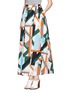 Front View - Click To Enlarge - MSGM - Geometric colourblock pleat maxi skirt