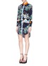 Figure View - Click To Enlarge - MSGM - Mixed print silk chiffon shirt dress