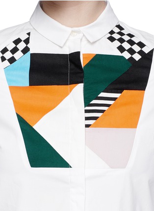 Detail View - Click To Enlarge - MSGM - Geometric colourblock panel shirt dress