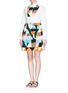 Front View - Click To Enlarge - MSGM - Geometric colourblock panel shirt dress