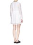 Back View - Click To Enlarge - MSGM - Rib collar lace dress