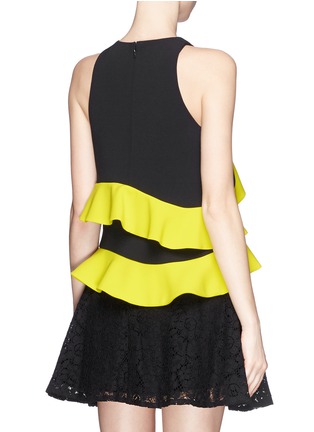 Back View - Click To Enlarge - MSGM - Colourblock ruffle crepe vest