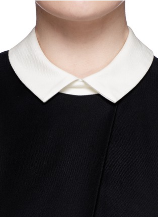 Detail View - Click To Enlarge - MSGM - Contrast collar piqué dress 