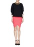 Figure View - Click To Enlarge - ALEXANDER WANG - Faux wrap Milano knit pencil skirt