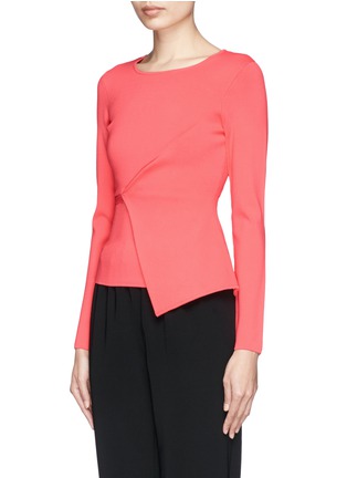 Front View - Click To Enlarge - ALEXANDER WANG - Asymmetric wrap peplum sweater