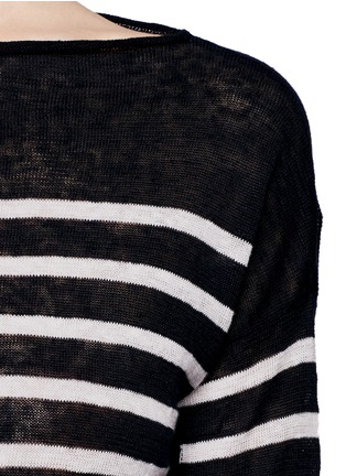 Detail View - Click To Enlarge - VINCE - Stripe linen knit top
