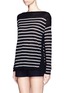 Front View - Click To Enlarge - VINCE - Stripe linen knit top