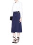 Figure View - Click To Enlarge - LANVIN - Chain strap satin wrap skirt