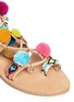 Detail View - Click To Enlarge - MABU BY MARIA BK - 'Misty' pompom embroidered lace-up sandals