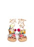Front View - Click To Enlarge - MABU BY MARIA BK - 'Misty' pompom embroidered lace-up sandals