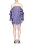 Main View - Click To Enlarge - CAROLINE CONSTAS - 'Carmen' stripe poplin off-shoulder bustier dress