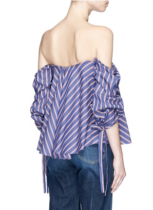 Back View - Click To Enlarge - CAROLINE CONSTAS - 'Gabriella' stripe poplin off-shoulder bustier top
