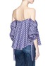 Back View - Click To Enlarge - CAROLINE CONSTAS - 'Gabriella' stripe poplin off-shoulder bustier top