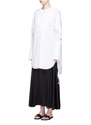 Figure View - Click To Enlarge - GEORGIA ALICE - 'Moon Sisters' sash ruched sleeve poplin tunic