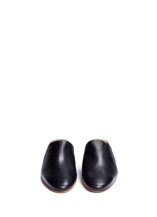 Front View - Click To Enlarge - GABRIELA HEARST - 'Adele' wooden wedge leather mules