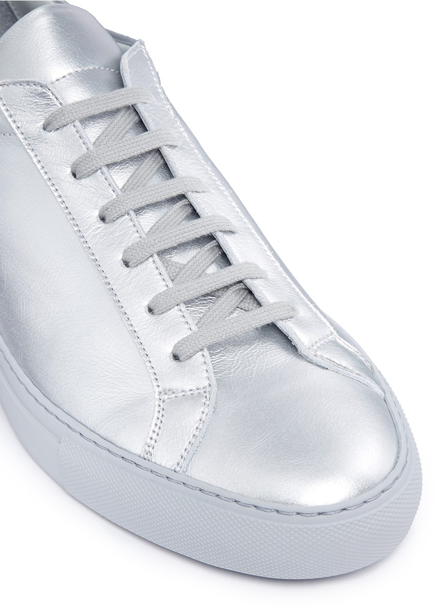 COMMON PROJECTS 'Original Achilles' metallic leather sneakers