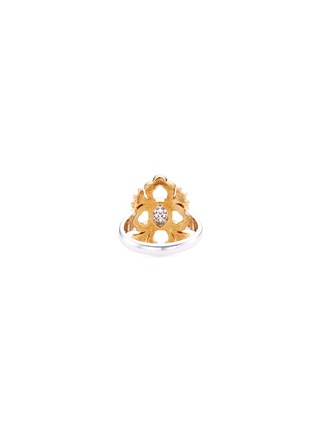  - BUCCELLATI - 'Opera' diamond 18k white and yellow gold floral ring