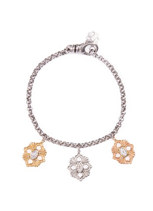 Main View - Click To Enlarge - BUCCELLATI - 'Opera' diamond 18k gold floral charm bracelet