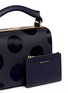 Detail View - Click To Enlarge - SOPHIE HULME - 'Finsbury' flocked polka dot calfhair leather shoulder bag