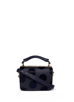 Main View - Click To Enlarge - SOPHIE HULME - 'Finsbury' flocked polka dot calfhair leather shoulder bag