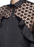 Detail View - Click To Enlarge - GIAMBA - Star embroidery mesh back ruffle shirt