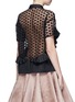 Back View - Click To Enlarge - GIAMBA - Star embroidery mesh back ruffle shirt