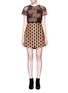 Main View - Click To Enlarge - GIAMBA - Butterfly and diamond embroidered eyelet tulle dress