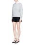 Figure View - Click To Enlarge - GIAMBA - Beaded raglan sleeve cotton sweatshirt