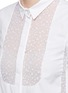 Detail View - Click To Enlarge - GIAMBA - Velvet polka dot sheer insert cotton shirt