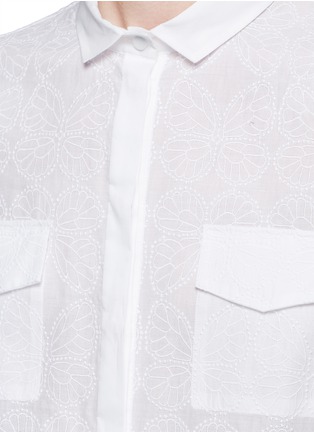 Detail View - Click To Enlarge - GIAMBA - Butterfly embroidered cotton shirt