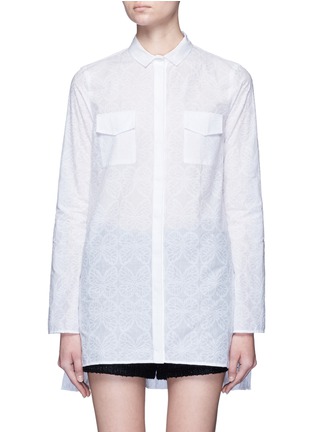 Main View - Click To Enlarge - GIAMBA - Butterfly embroidered cotton shirt