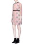 Figure View - Click To Enlarge - GIAMBA - Butterfly embroidered eyelet trim tulle dress
