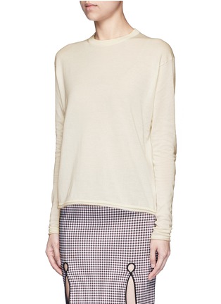 Front View - Click To Enlarge - ACNE STUDIOS - 'Caci' kid mohair trim cotton sweater