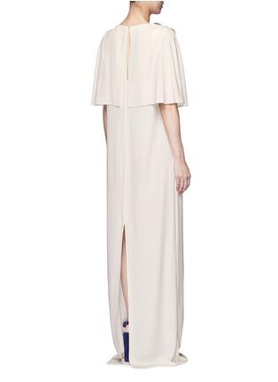 Back View - Click To Enlarge - LANVIN - Jewelled cape overlay crepe gown